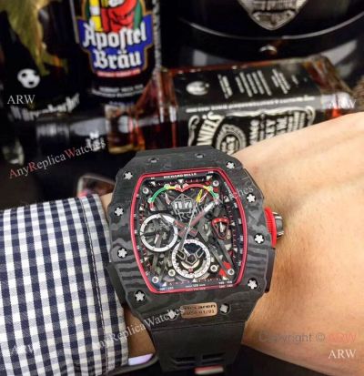 Swiss Quality Richard Mille RM50 03-01 McLaren F1 Skeleton Face Watch Carbon case